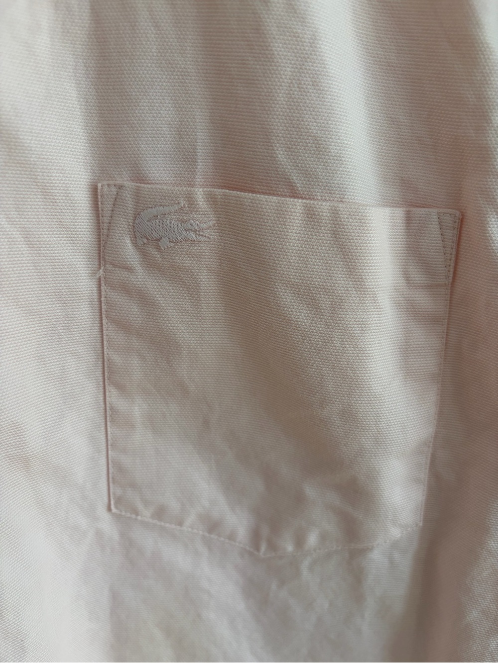 Lacoste Men's Pale Pink 100% Cotton Long Sleeve Dress Shirt Regular Fit - Picture 4 of 6